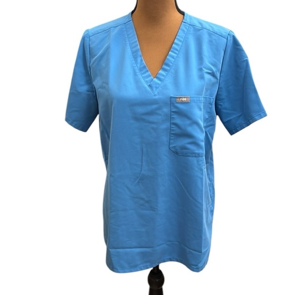 Figs Catarina Capri Blue Technical Collection Scrub Top PO 2595 Size L - Picture 1 of 7